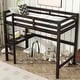 preview thumbnail 43 of 52, Twin Size High Loft Bed with Desk Underneath, Rubberwood Frame, Safety Guardrail and Ladder for Teens, Kids, Dorm or Bedroom Espresso - Twin