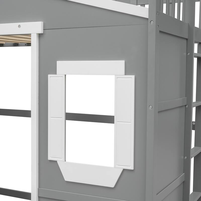 Castle Style Solid Pine Loft Bed