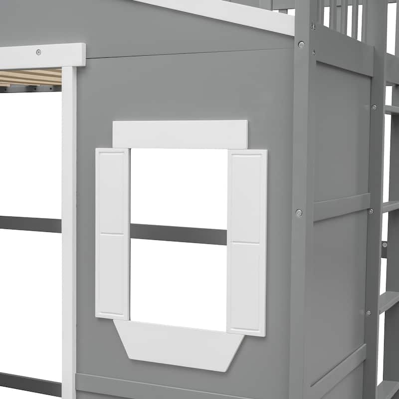 Twin Size Loft Bed with Ladder, Solid Wood Frame, Ideal for Kids and Teens