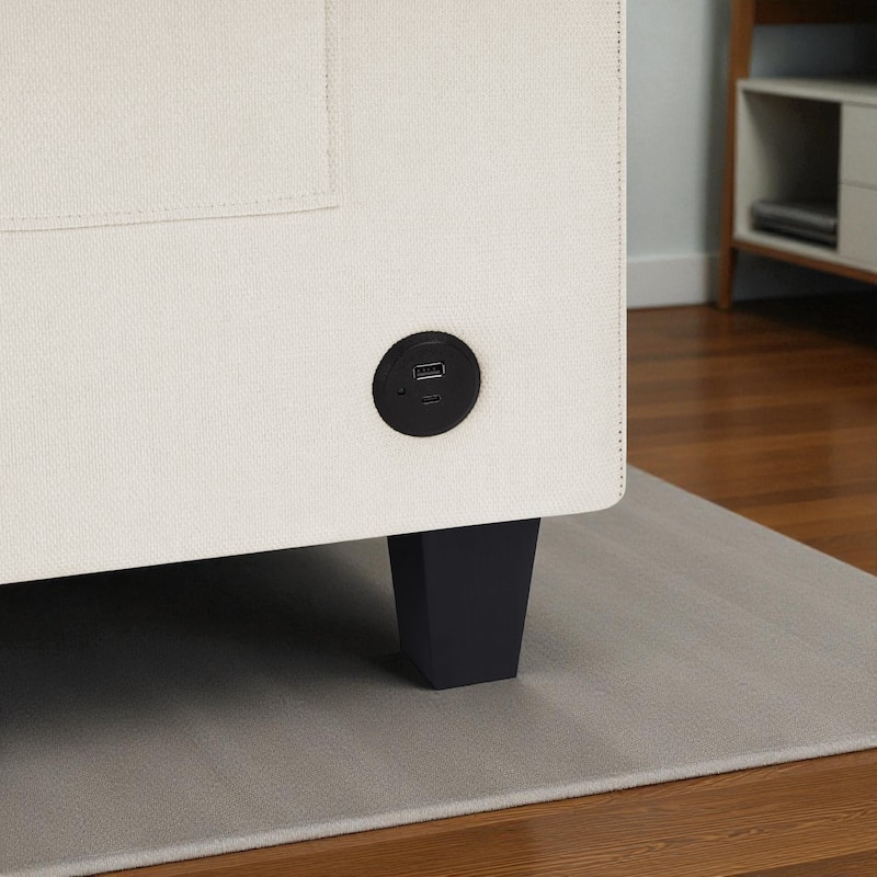 115.7" Modern U-Shaped Sectional Sofa with Cup Holders, Storage Space and USB Ports, Oversized Chenille Couch for Living Room