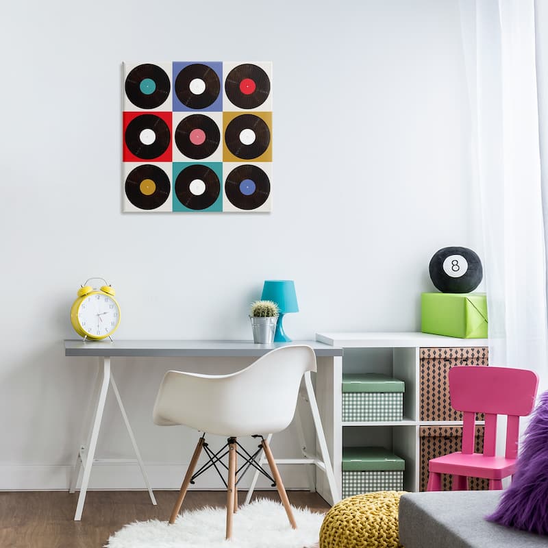 Stupell Geometric Music Records Canvas Wall Art Design By Katrina Craven