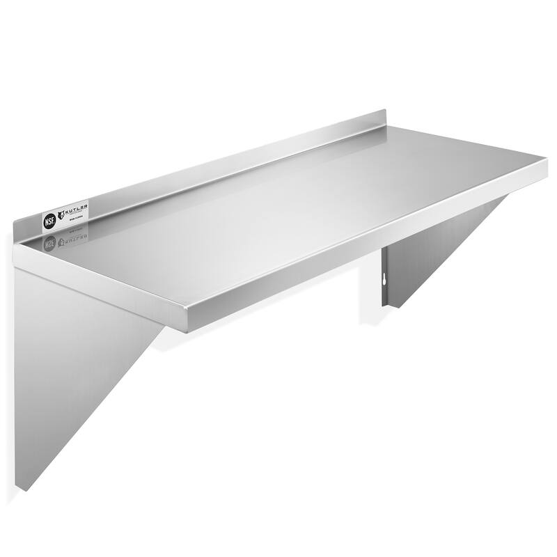 Stainless Steel Shelf NSF Commercial Kitchen Wall Shelving - Silver - 18" x 36"