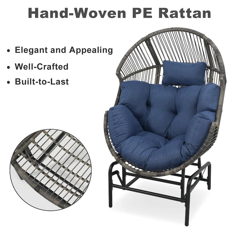 Outdoor Oversized Gilder Egg Chair with Cushion