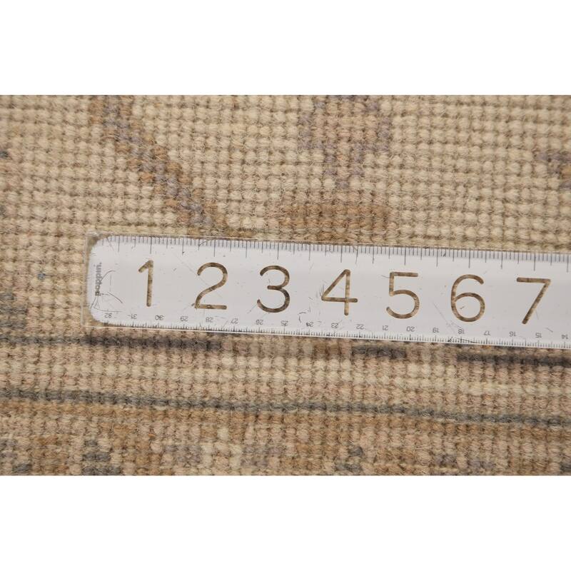 Earth Tone Oushak Indian Large Rug Hand-Knotted Wool Carpet - 7'11"x 15'8"
