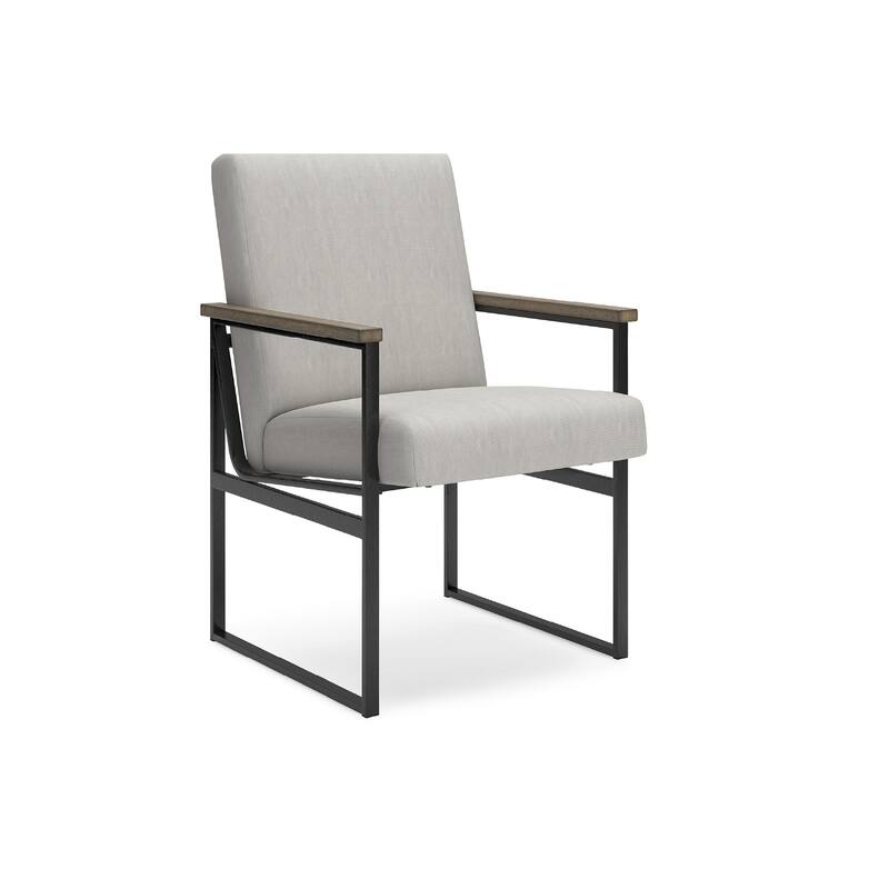 Signature Design by Ashley Montia Light Gray/Brown Home Office Desk Chair - 20.5" W x 24" D x 34.25" H