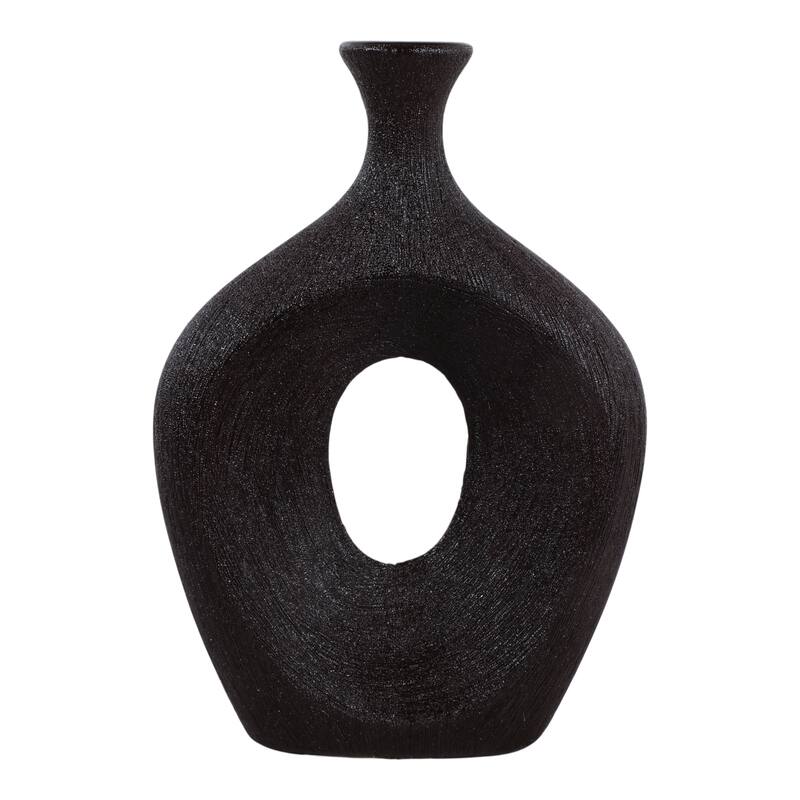 Modern Oval Ceramic Table Vase Cut-Out Design