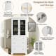 70.1" Modern High Freestanding Tall Bathroom Cabinet with 2 Adjustable Shelves, 3 Drawers, Soft Close Glass Doors