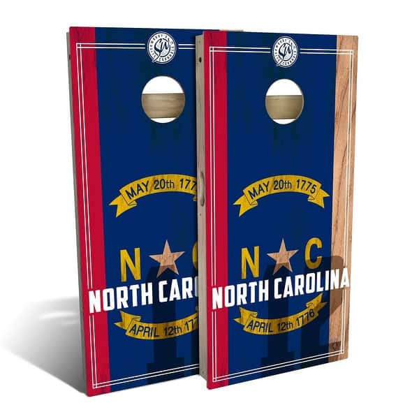 slide 2 of 9, North Carolina State Flag 2.0 Outdoor Cornhole Board Set