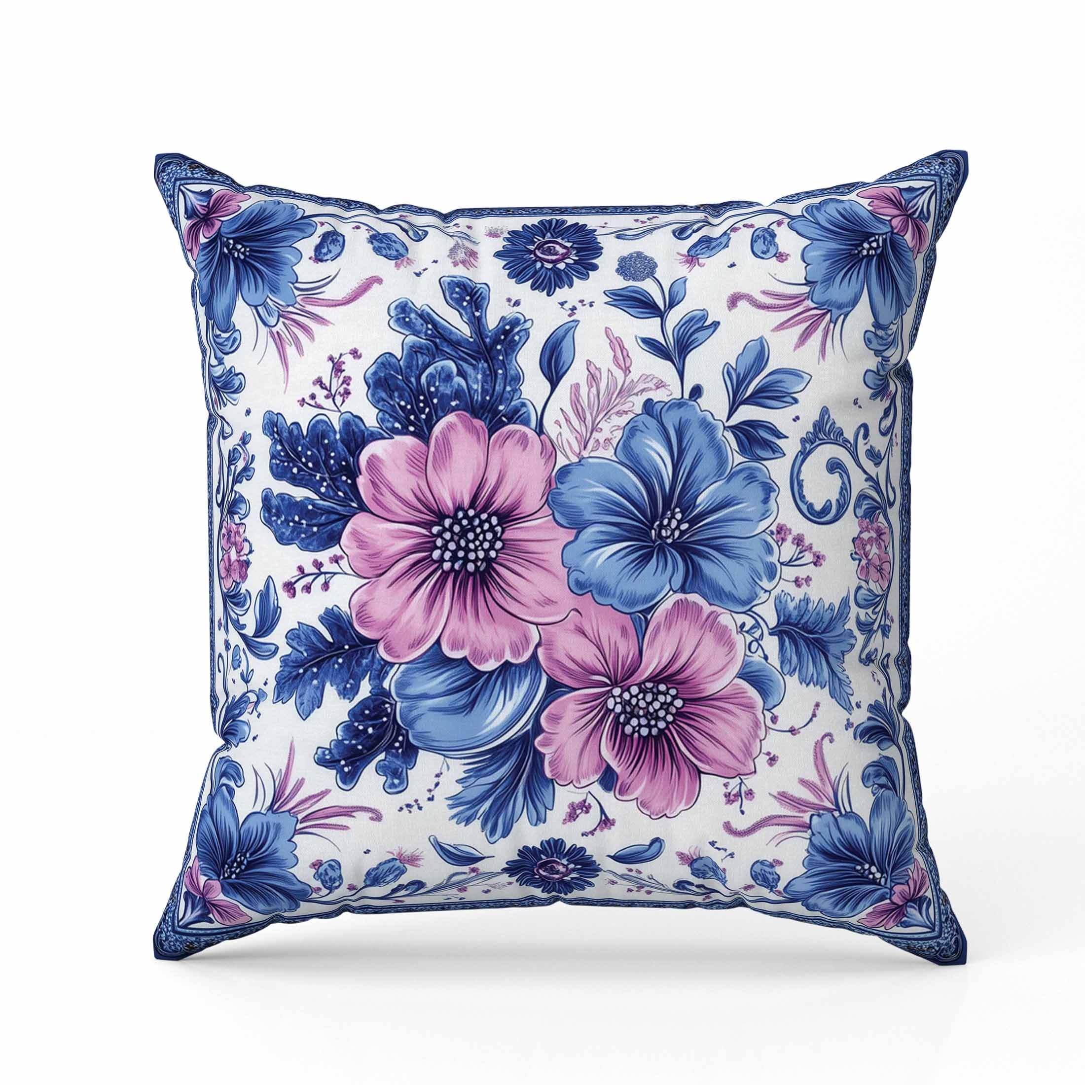 Periwinkle Pattern Faux Suede Pillow 16x16