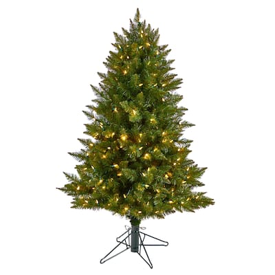 4ft. Spruce Artificial Christmas Tree with 200 Color Changing LED Lights & 400 Branches - Compact Tech Holiday X-Mas Tree