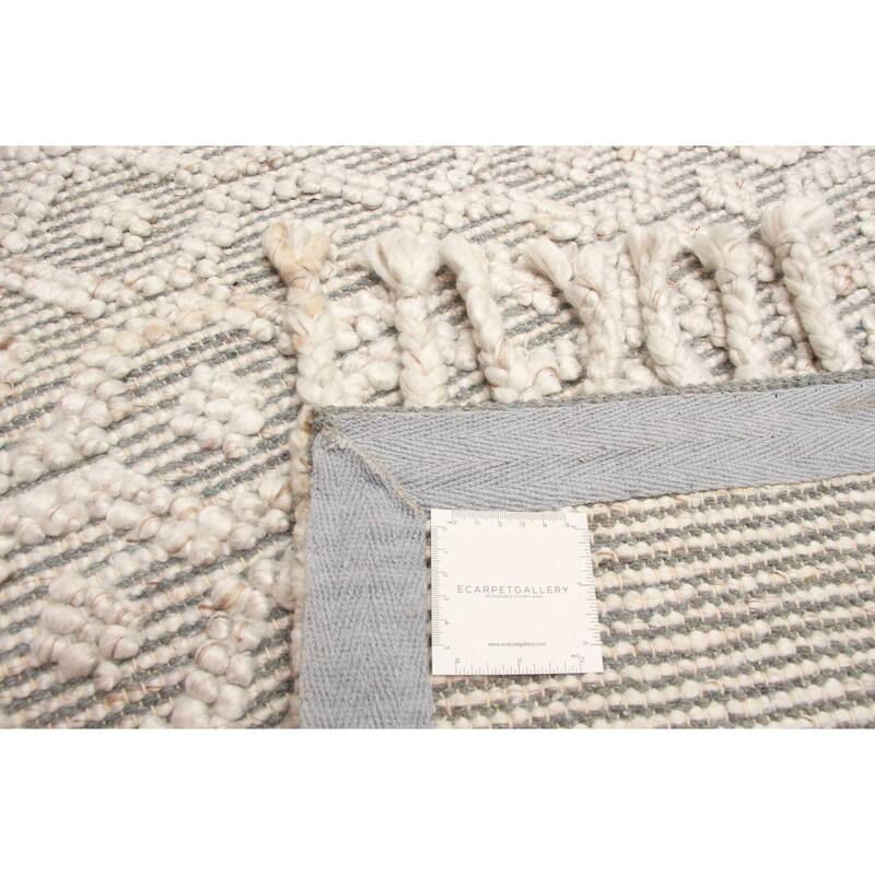 ECARPETGALLERY Braid weave Sienna Grey Wool Rug - 6'6 x 9'5