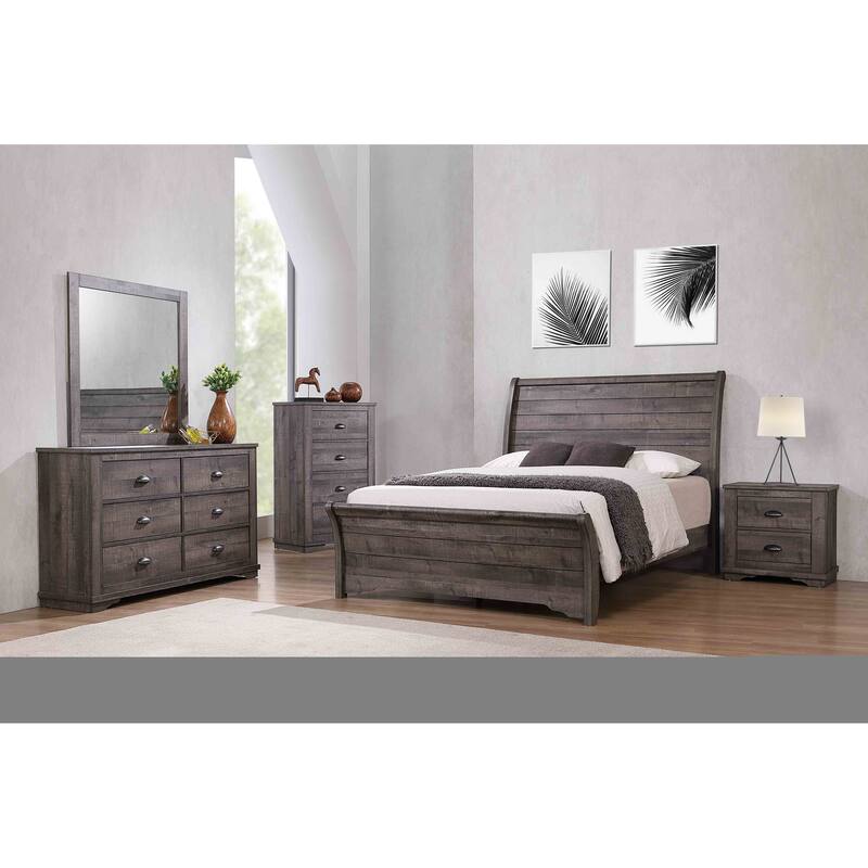 Dark Brown Nightstand with Melamine Top and Cup Pulls