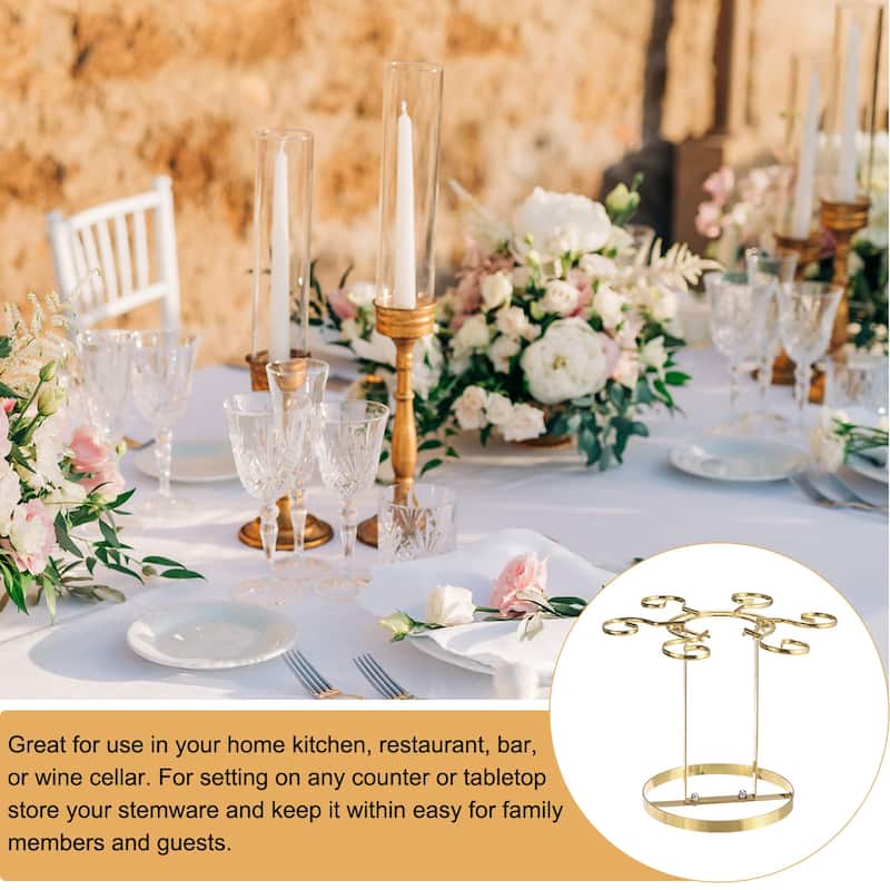 Countertop Wine Glass Holder for Bar, Kitchen Home Storage Bronze 235x335mm