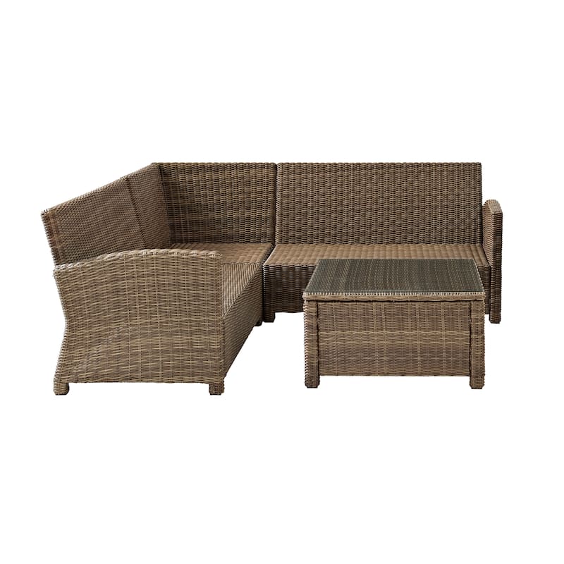 Crosley Bradenton 4Pc Outdoor Wicker Sectional Set