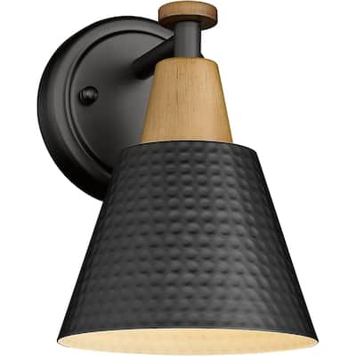 1-light wall lamps matte black fixture lights metal bedroom light