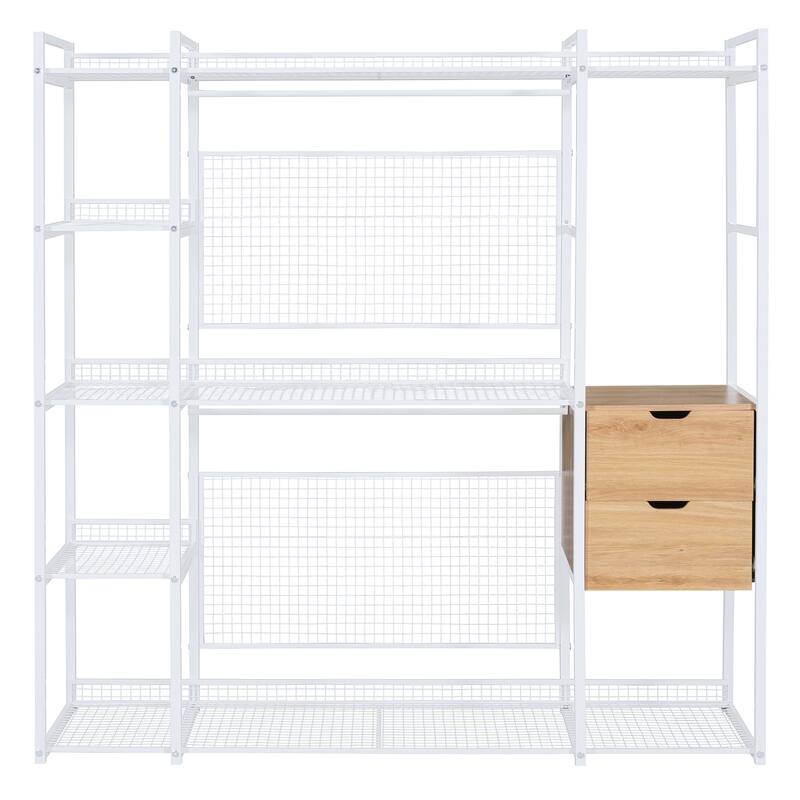 HomeRoots 69" White Metal Closet System