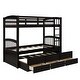 preview thumbnail 16 of 44, Modern Design Wood Bunk Bed with Ladder, Multifunctional Trundle Bunk Bed with Drawers