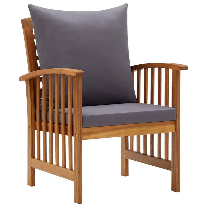 5pc Outdoor Lounge Set, Coffee Table, Chairs, Sofa, Brown Acacia Wood