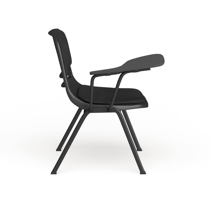 Padded Ergonomic Shell Chair with Right Handed Flip-Up Tablet Arm