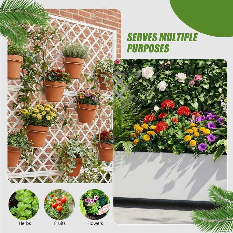 Raised Garden Bed Planter with Trellis Movable Planter Box with Lockable Wheels