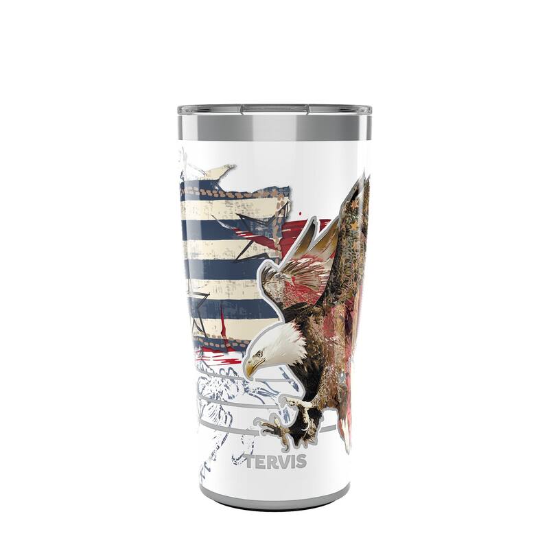 Tervis Traveler Americana Distressed Flag Triple Walled Insulated Travel Tumbler, Stainless Steel - 20oz - 20oz