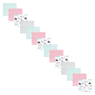 Hudson Baby Infant Girl Cotton Flannel Receiving Blankets Bundle Set, Girl Arctic Animals, One Size