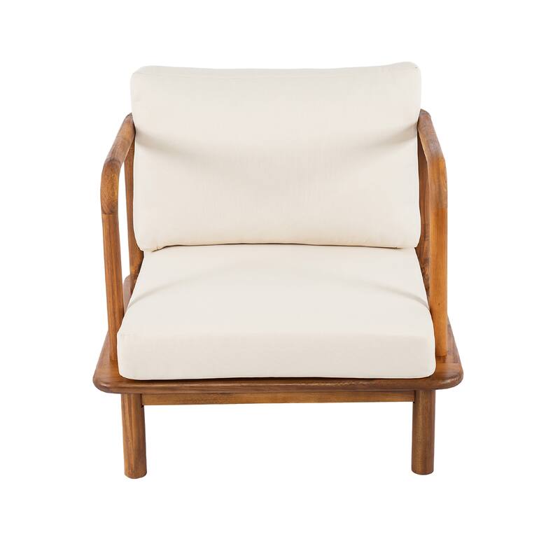 Christopher Knight Home Canape Modern Outdoor Acacia Wood Club Chair with Water-Resistant Cushions