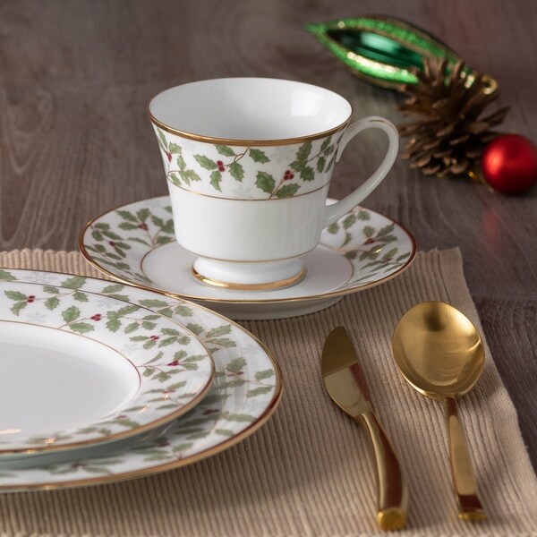 Noritake Holly & Berry Gold 5-Piece Place Setting, Service for 1