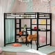 preview thumbnail 14 of 24, Full Size Loft Bed with Desk, Whiteboard & Shelves - Metal Frame,Space-Saving Design,White Black