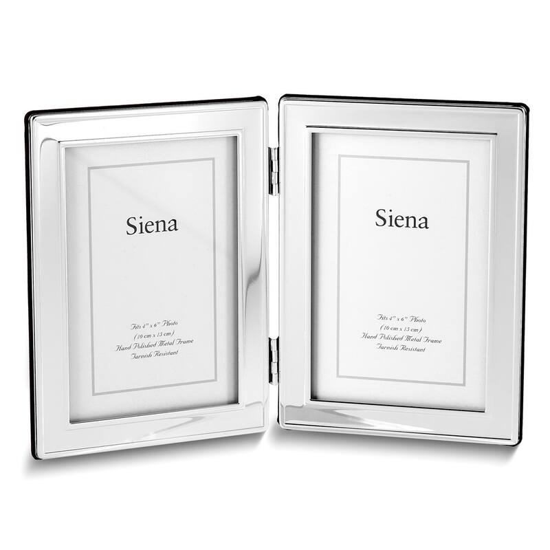 Curata Silver-Plated Tarnish-Resistant Polished 4x6 Double Photo Frame