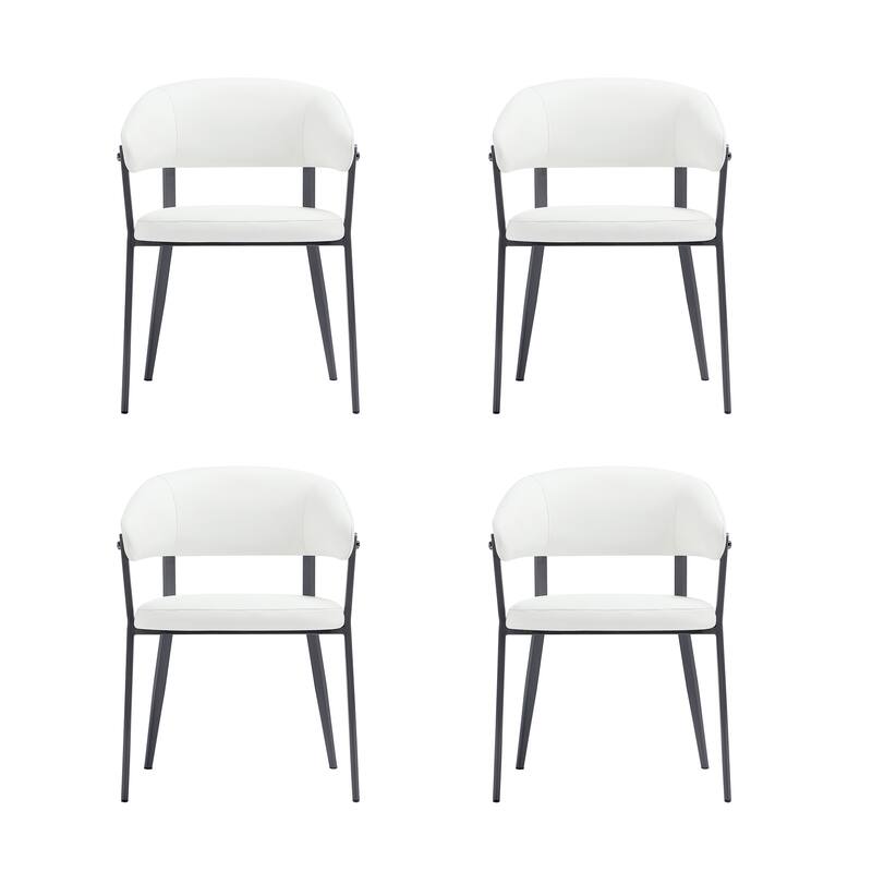 Manhattan Comfort Belle Stone Grey Textured Leatherette Dining Chair