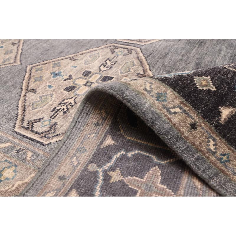 ECARPETGALLERY Hand-knotted Finest Agra Jaipur Grey Wool Rug - 7'11 x 9'9