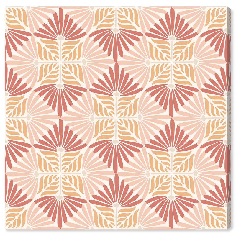 Wynwood Studio Canvas Abstract Floral Wall Paper II Pink and Rose Pink Modern & Contemporary Wall Art Canvas Print - 30 x 30