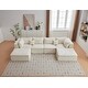 preview thumbnail 8 of 6, 140" U-Shaped Modular Sectional Sofa, 6-Seater Oversized Chenille Couch with Double Chaise, Ottoman & Pillows