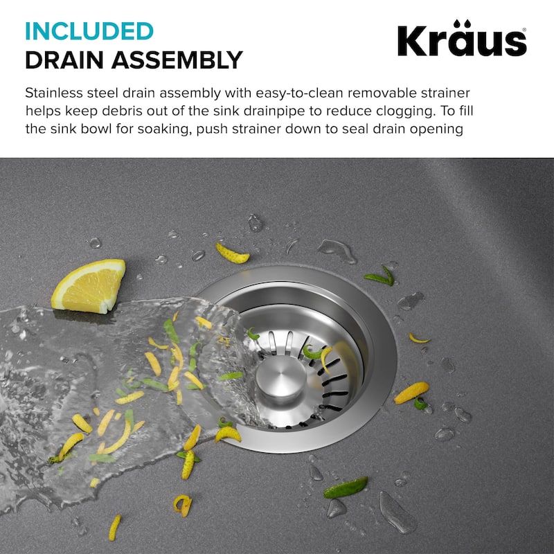 KRAUS Forteza Granite 33 inch Undermount Drop-in Kitchen Sink