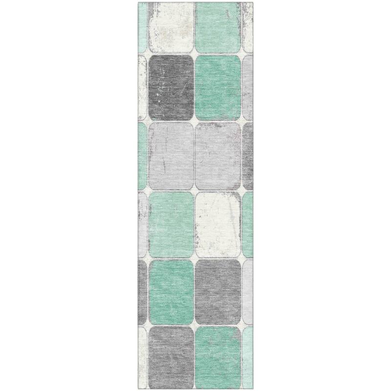 Premium Washable Super Soft Modern Blocks Mayfield Rug