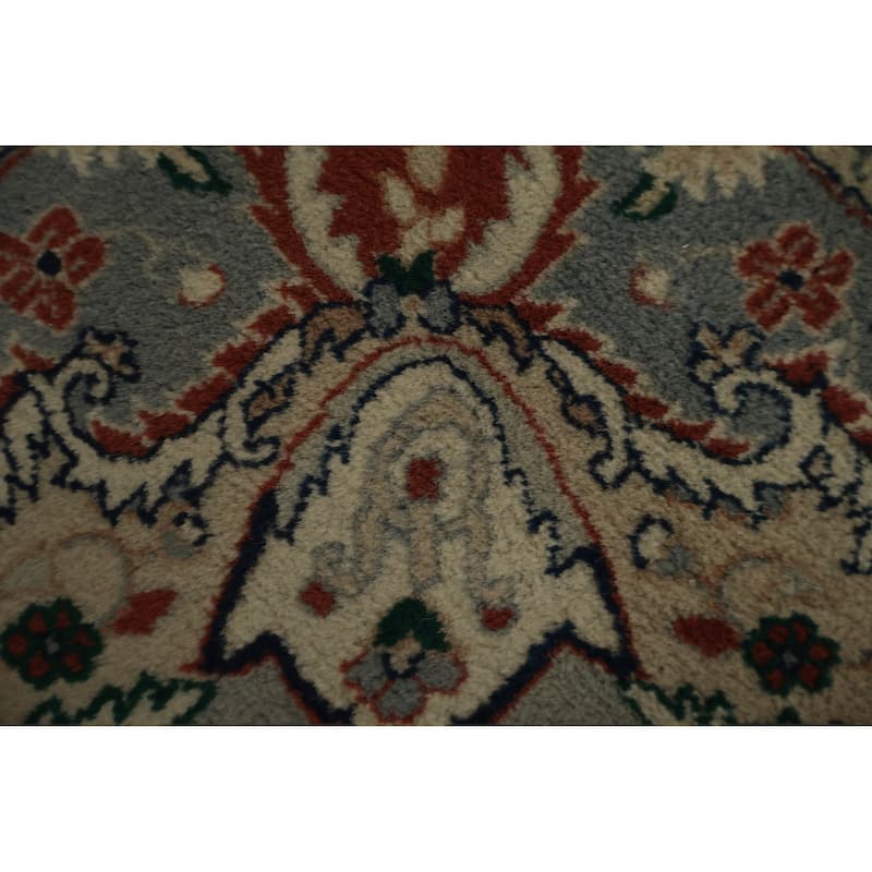 Hand Knotted Oriental 100% Wool Carpet Traditional Floral Greys & Charcoal Tabriz Area Rug - 6' 1'' X 4' 1''