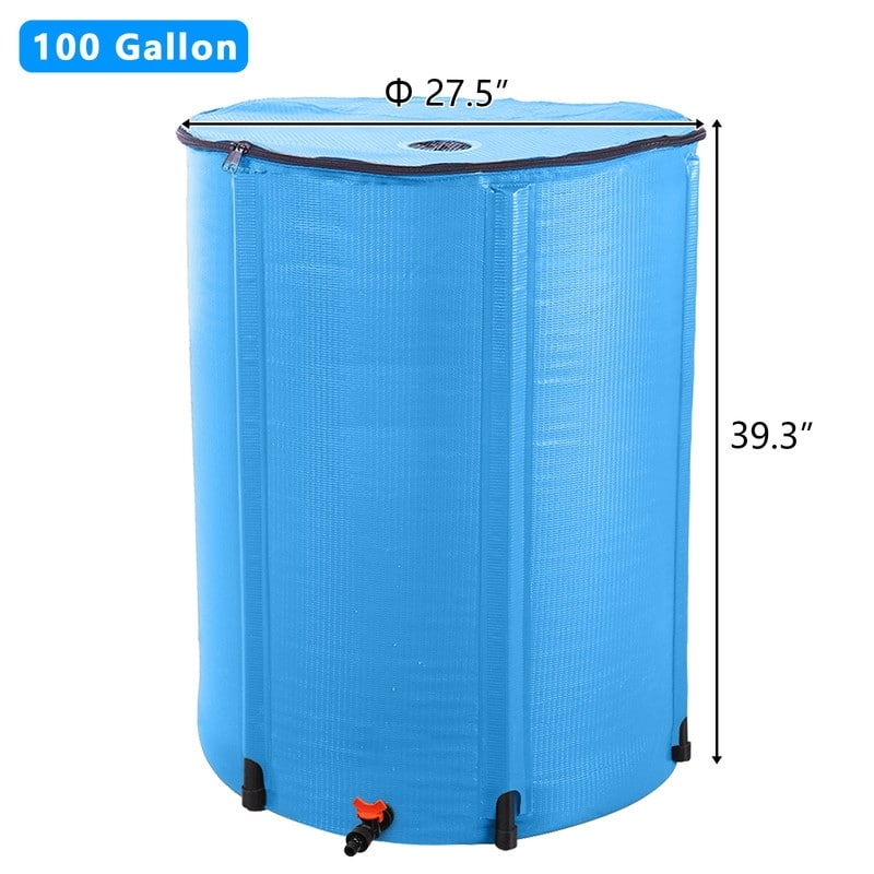 100 Gallon Blue Folding Rain Barrel Water Collector - 100 gallon - 100 gallon