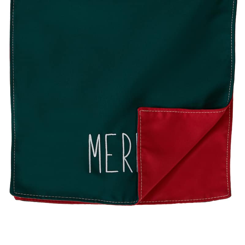Sorra Home Sunbrella Two-sided Embroidered Snowflake Christmas Table Runner