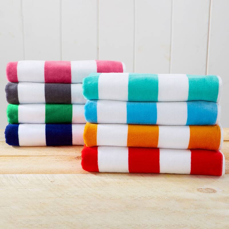 Luxurious Cotton Vibrant Colored Striped Beach Towel