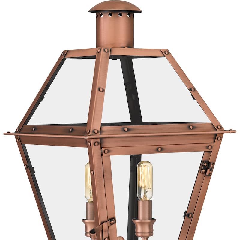 Rue De Royal 2-Light Aged Copper Outdoor Pier Mount Light