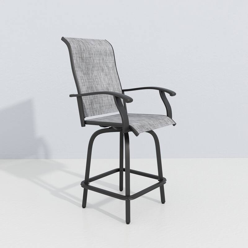 Outdoor Metal Swivel Counter-height Bar Stool Dining Chair Set of 2/4