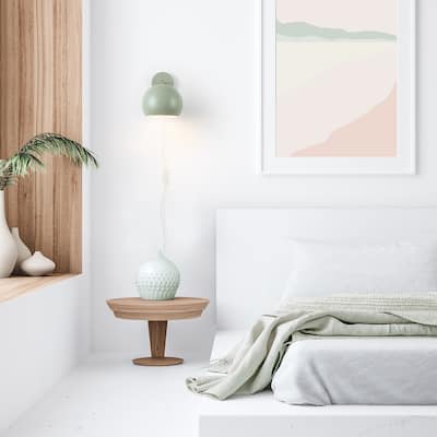 Novogratz x Globe Willow 1-Light Plug-in or Hardwire Sage Green Wall Sconce - one size