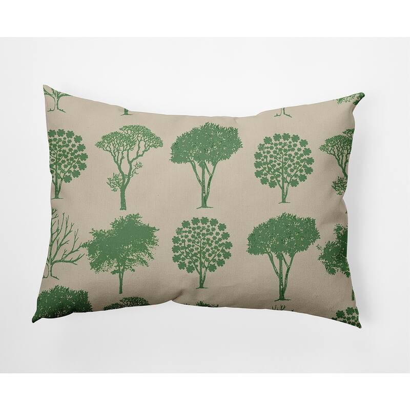 Field of Trees Decorative Throw Pillow - 14" x 20" - Sage