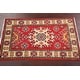 preview thumbnail 6 of 10, Stunning Geometric Red Super Kazak Oriental Area Rug Wool Hand-Knotted - 1'11" x 3'3"