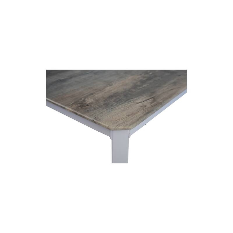 Rustic Elegance 4-Piece Dining Table Set - Grey and White Charm, Space-Saving Design