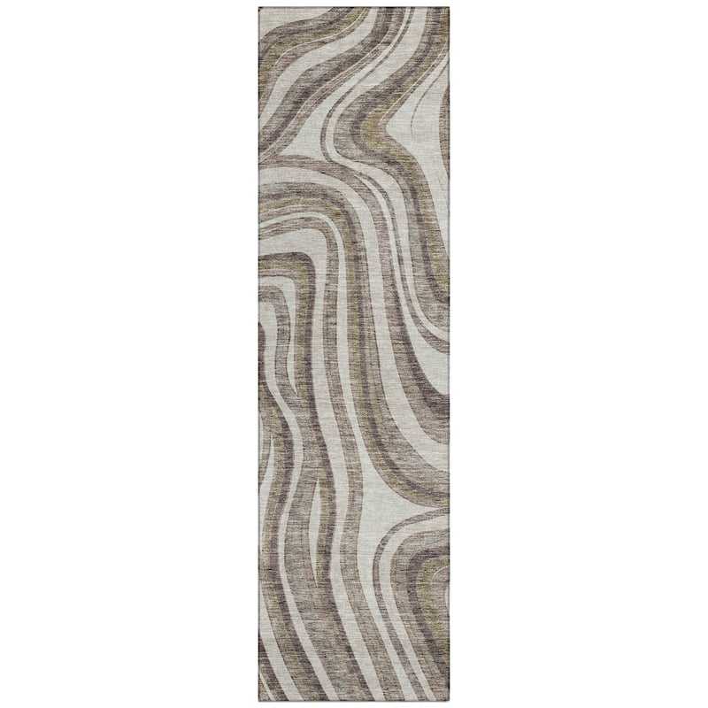 Machine Washable Indoor/ Outdoor Chantille Contemporary Abstract Rug