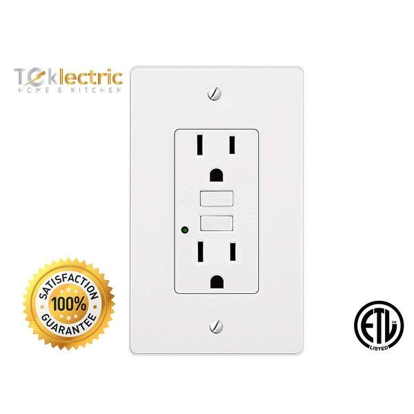 Shop White Gfci 15a 125v Tamper Resistant Outlet 15 Amp Grounded Electrical Receptacle Wall Plate Screws Included 1 Pack Overstock 28360025