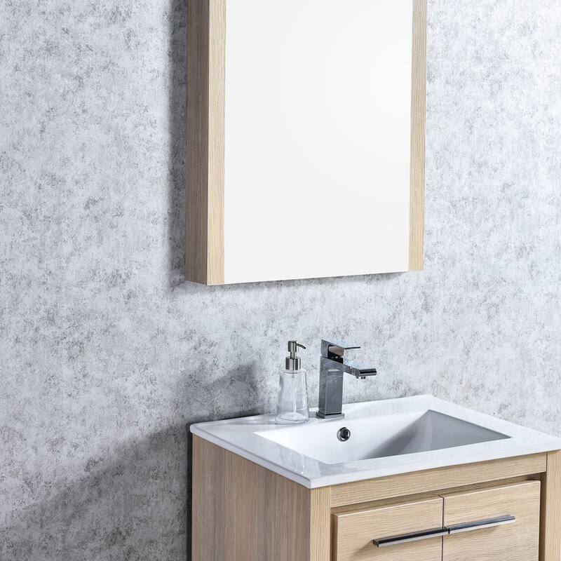 Solid Wood Bathroom Vanity with Mirror Medicine Cabinet