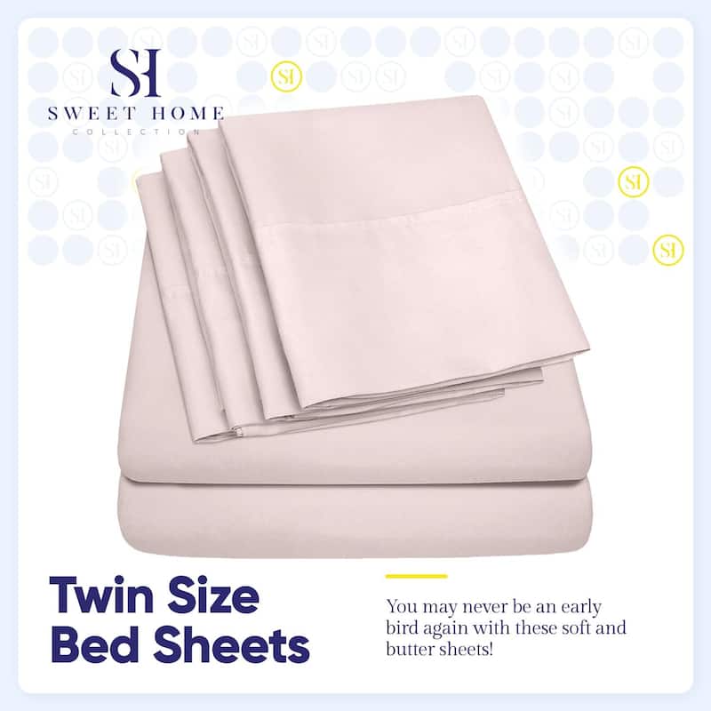 Sweet Home Collection Split King 7 Piece Sheet Set, Deluxe Ultra Soft 1500 Series, Double Brushed Microfiber.